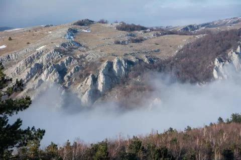 Trees and rocks. Mountain range Demerdzhi Stock Photos