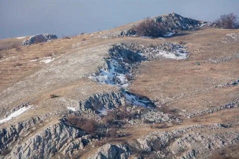 Trees and rocks. Mountain range Demerdzhi Stock Photos