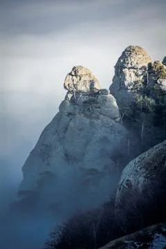 Trees and rocks. Mountain range Demerdzhi Stock Photos