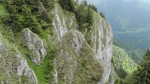 Trees And Rocks On Steep Slopes In The Mountain Stock-Footage 159916121
