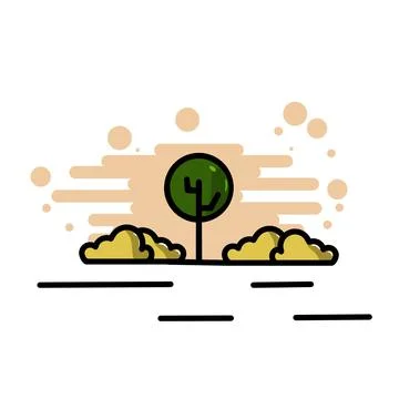 Trees and shrubs in a flat style Stock Illustration