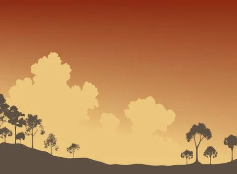 Trees and sky Stock Illustration