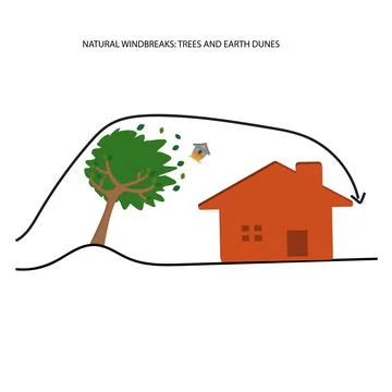 Trees and wind Stock Illustration
