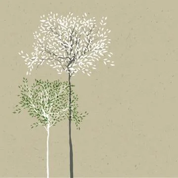 Trees background. the trunk and leaves in separate layers. vector. Ilustração Stock