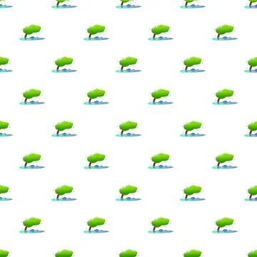Trees bending in a stormy rain pattern Illustrazione stock