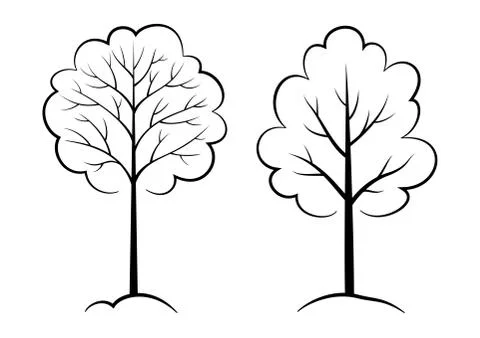 Trees Black Pictograms Stock Illustration