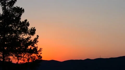 Trees Blowing With Beautiful Sky At Sunset Stock Footage 69012122