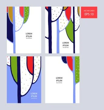 Trees Card 库存插图