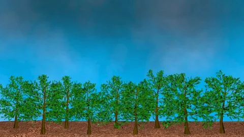 Trees clean pollution from atmosphere. 3d animation Stock Footage 129655109
