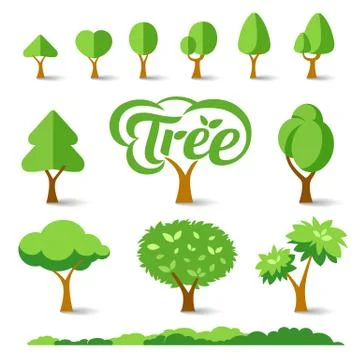 Trees collections design Stock Illustration