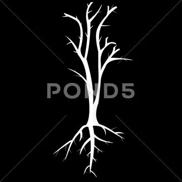 Trees with dead branches and roots Stock Illustration