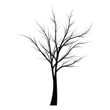 Trees with dead branches Stock Illustration