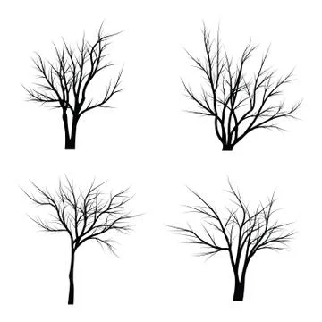 Trees with dead branches Stock Illustration