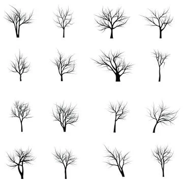 Trees with dead branches Stock Illustration