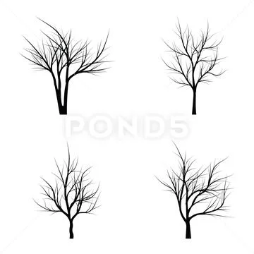 Trees with dead branches Stock Illustration