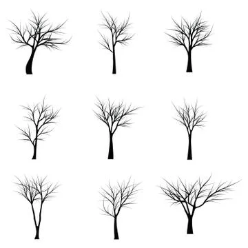 Trees with dead branches Illustrazione stock