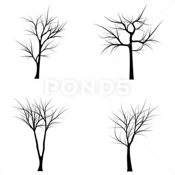 Trees with dead branches Stock Illustration