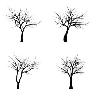 Trees with dead branches Stock Illustration