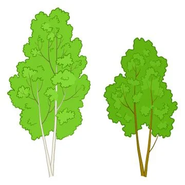 Trees deciduous Stock Illustration