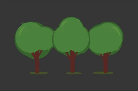 Trees design element, isolated vector Illustrazione stock