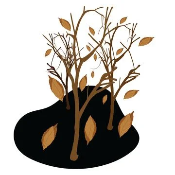 Trees with falling leaves Stock Illustration