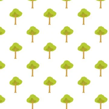 Trees forest plants pattern background Stock Illustration
