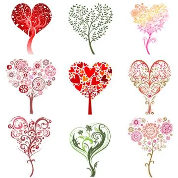 Trees in the form of heart. Stock Illustration
