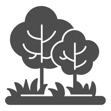 Trees in the garden, forest, park solid icon, gardening concept, leaf tree Stock Illustration