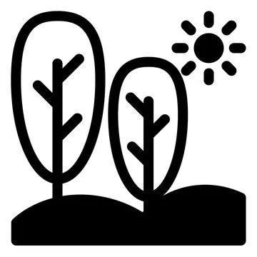 Trees glyph icon vector illustration isolated on white background Stock Illustration