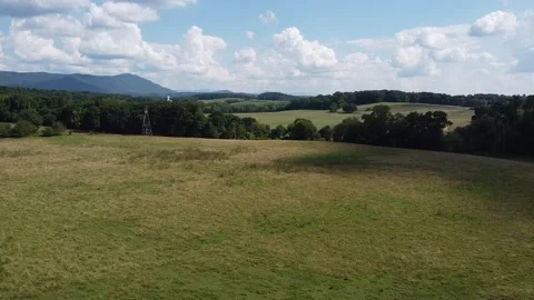 Trees, grass, rolling hills, &amp; mountains | 4k Nature Drone Aerial Stock Footage 200922552