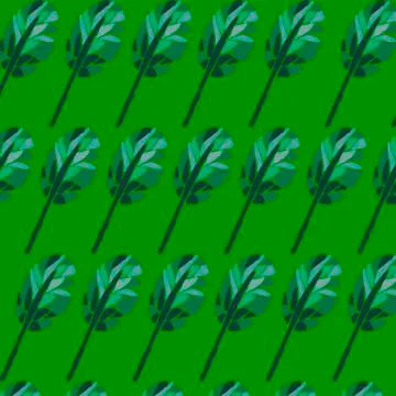 Trees on green background pattern Stock Illustration