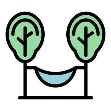 Trees hammock icon vector flat Illustrazione stock