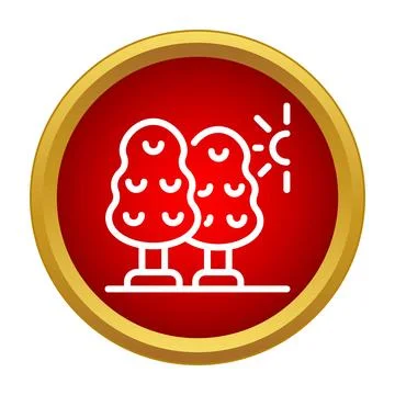 Trees icon in golden circle frame イラスト素材