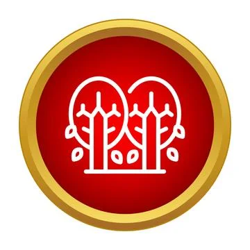 Trees icon representing forest, park, and nature conservation Ilustración de archivo