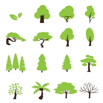 Trees icon set Stock Illustration