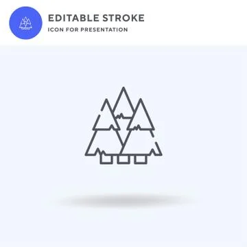 Trees icon vector, filled flat sign, solid pictogram isolated on white, logo  库存插图