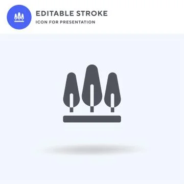 Trees icon vector, filled flat sign, solid pictogram isolated on white, logo 库存插图