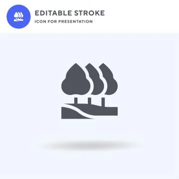 Trees icon vector, filled flat sign, solid pictogram isolated on white, logo 库存插图