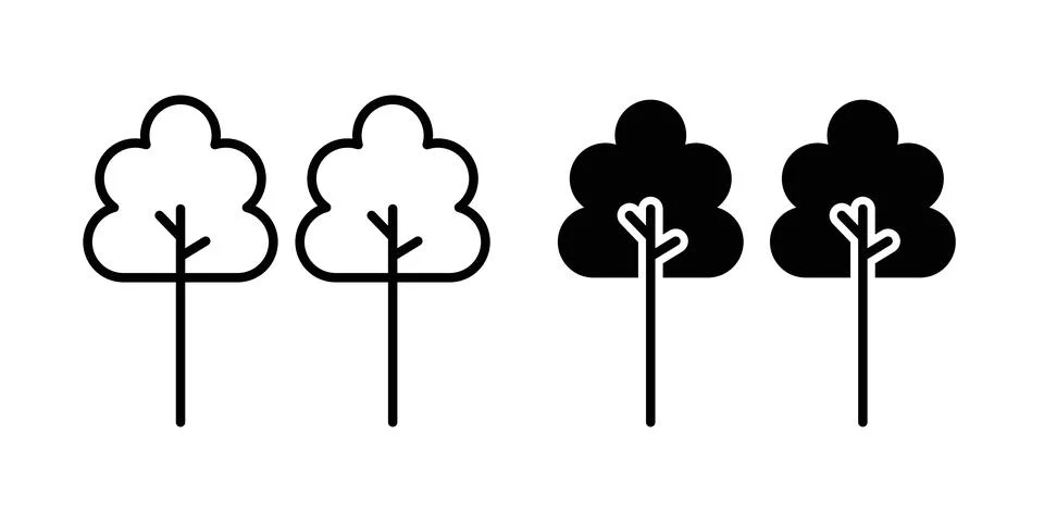 Trees icon vector, symbol, logo illustrations Stockillustratie