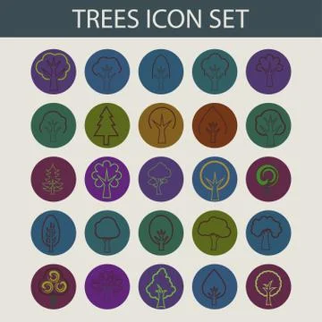 Trees icons Stock Illustration