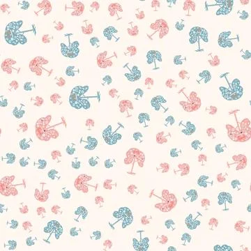 Trees with items for sewing and needlework. Pattern. Stock Illustration