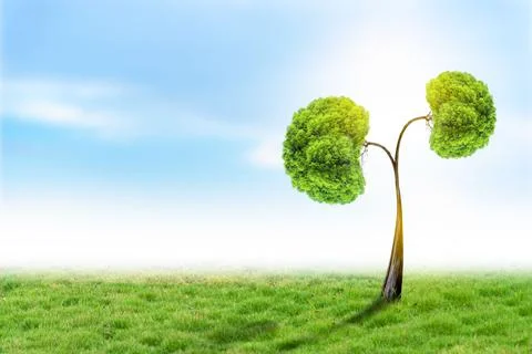 Trees (kidneys), 3D environmental and medical concepts Stock Illustration