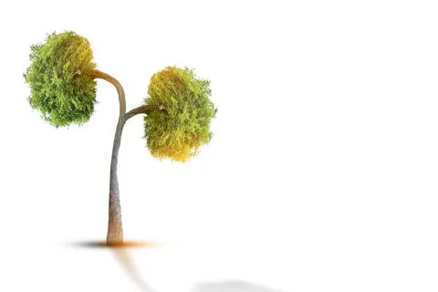 Trees (kidneys), 3D environmental and medical concepts Stock Photos