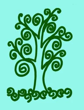 Trees with leaves Stock Illustration