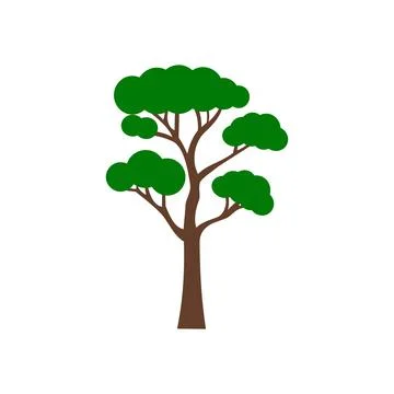Trees logo concept. Tree icon isolated on white background Stock Illustration