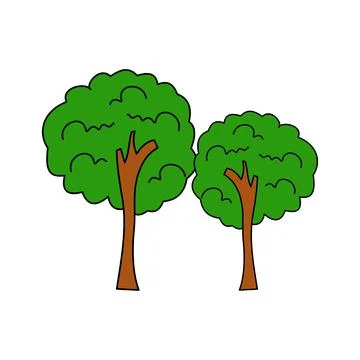 Trees logo concept. Tree icon isolated on white background Stock Illustration