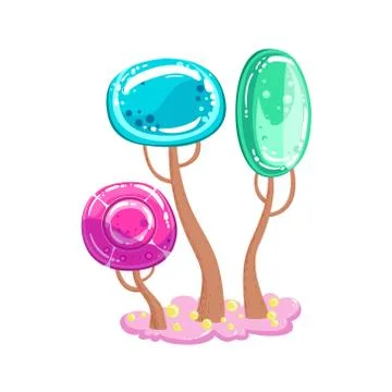 Trees Made Of Hard Candy And Chocolate Fantasy Candy Land Sweet Landscape 스톡 일러스트