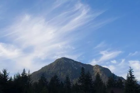 Trees mountain and sky Foto stock