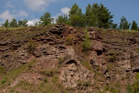 Trees over geological structures Stock Photos