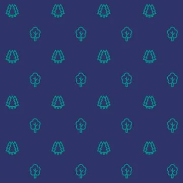 Trees pattern, seamless vector background Stockillustratie